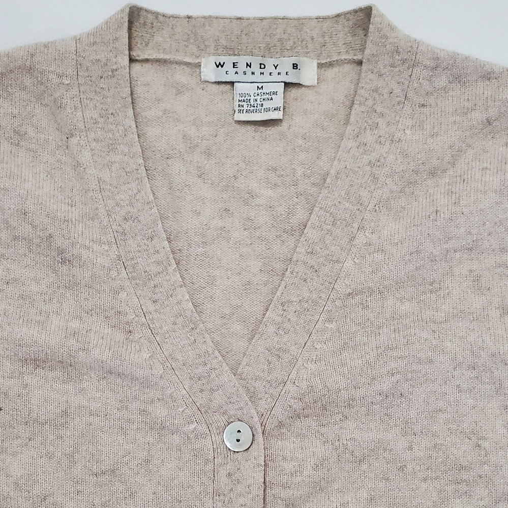 WENDY B. Beige Cashmere Cardigan - Picture 2 of 6